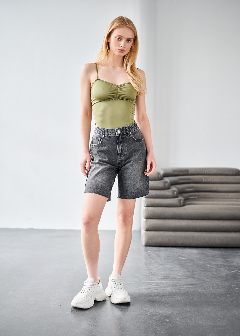 Pantaloni scurți din denim de damă Staff 14 dark gray