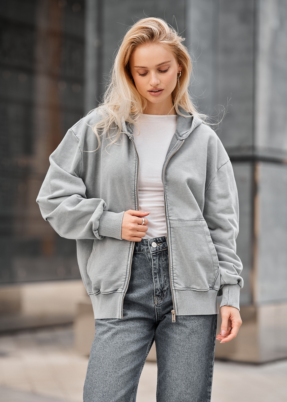 Hanorac de damă Staff de gray oversize