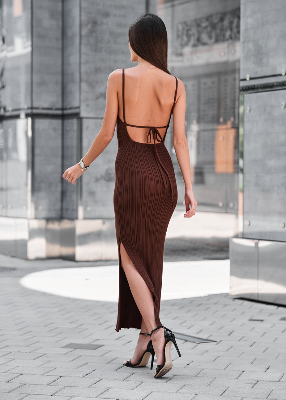 Rochie tricotată de damă Staff fil brown