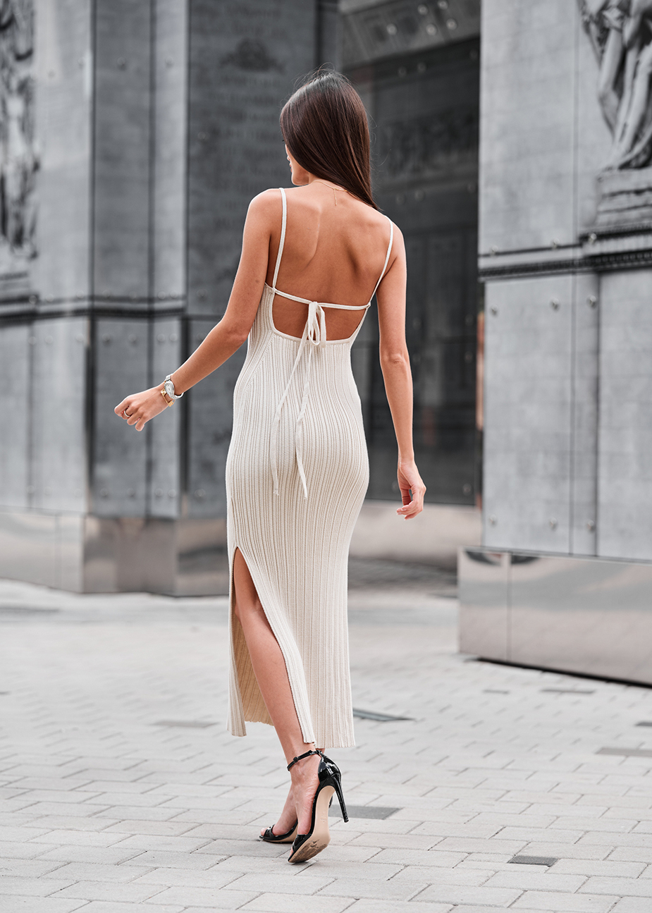 Rochie tricotată de damă Staff fil light beige