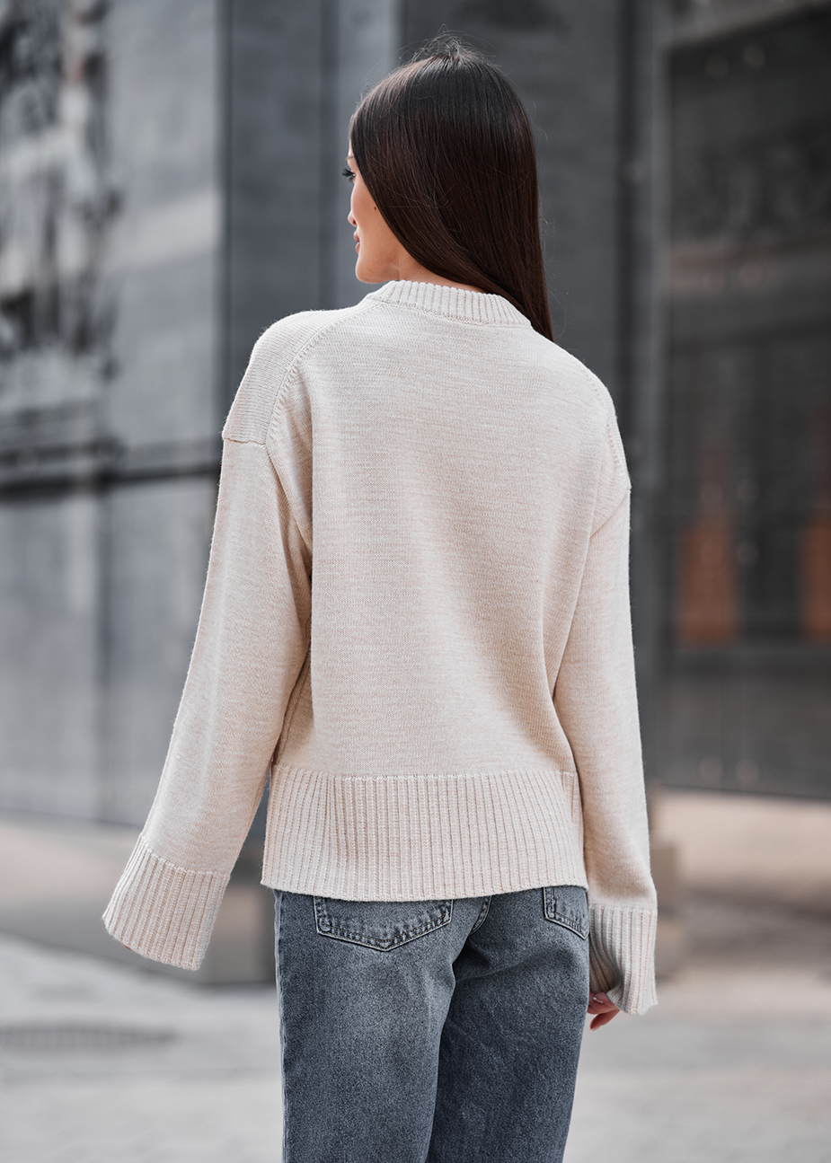 Pulover de damă Staff oli light beige oversize