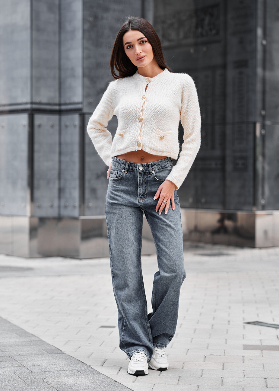 Cardigan tricotat de damă Staff ali milk