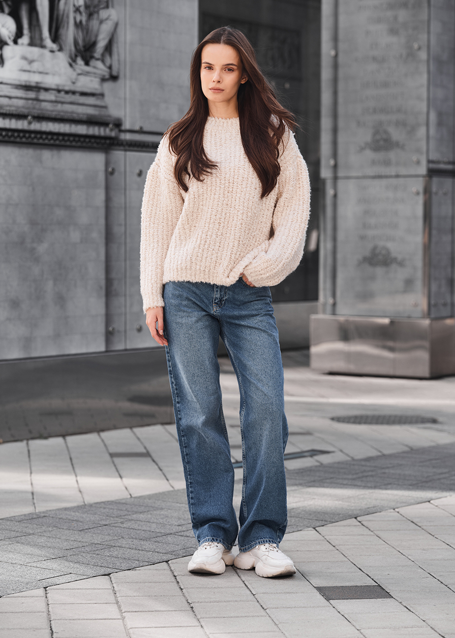 Pulover tricotat de damă Staff gi milk oversize