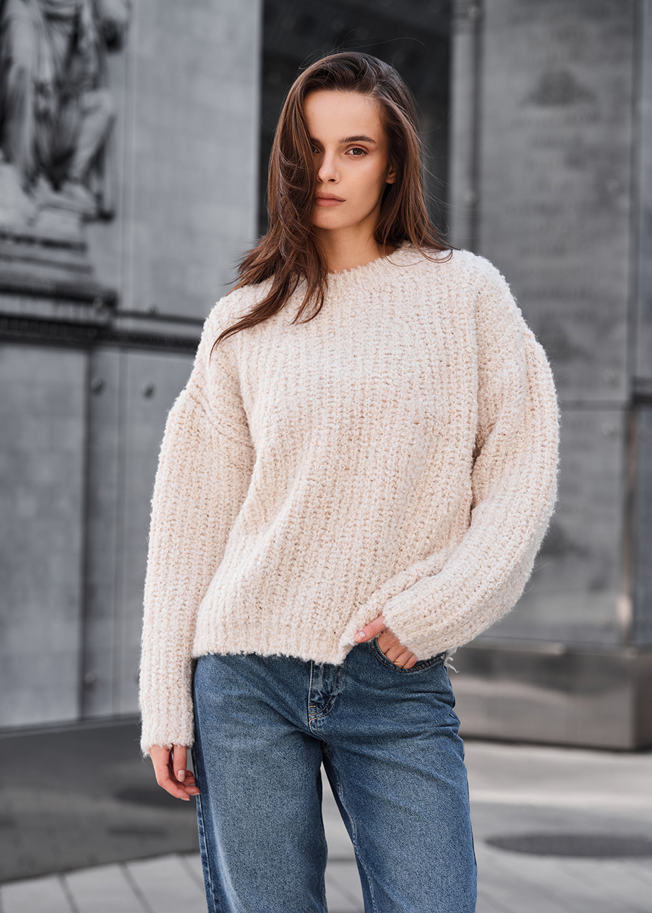 Pulover tricotat de damă Staff gi milk oversize