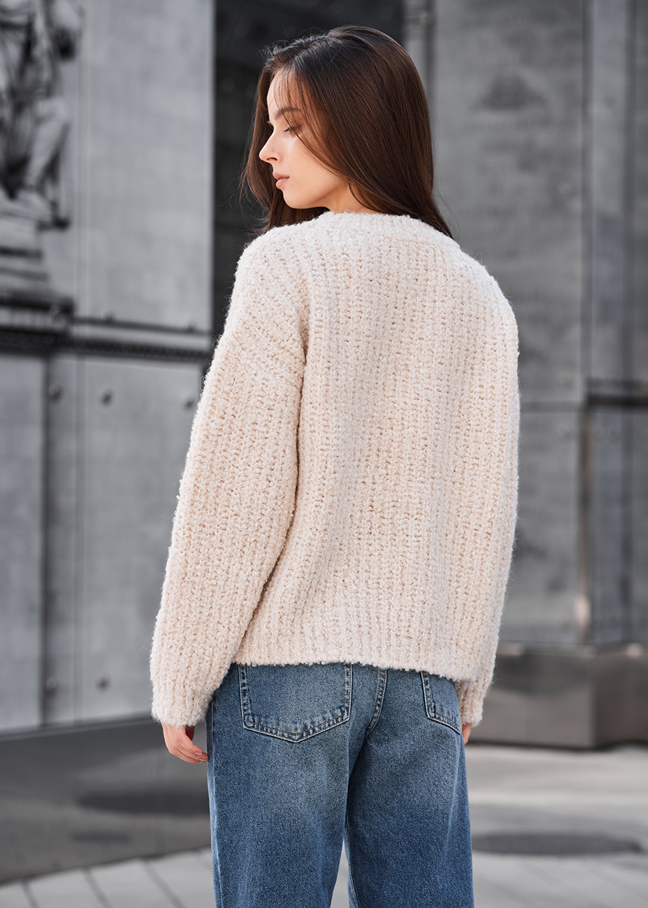 Pulover tricotat de damă Staff gi milk oversize