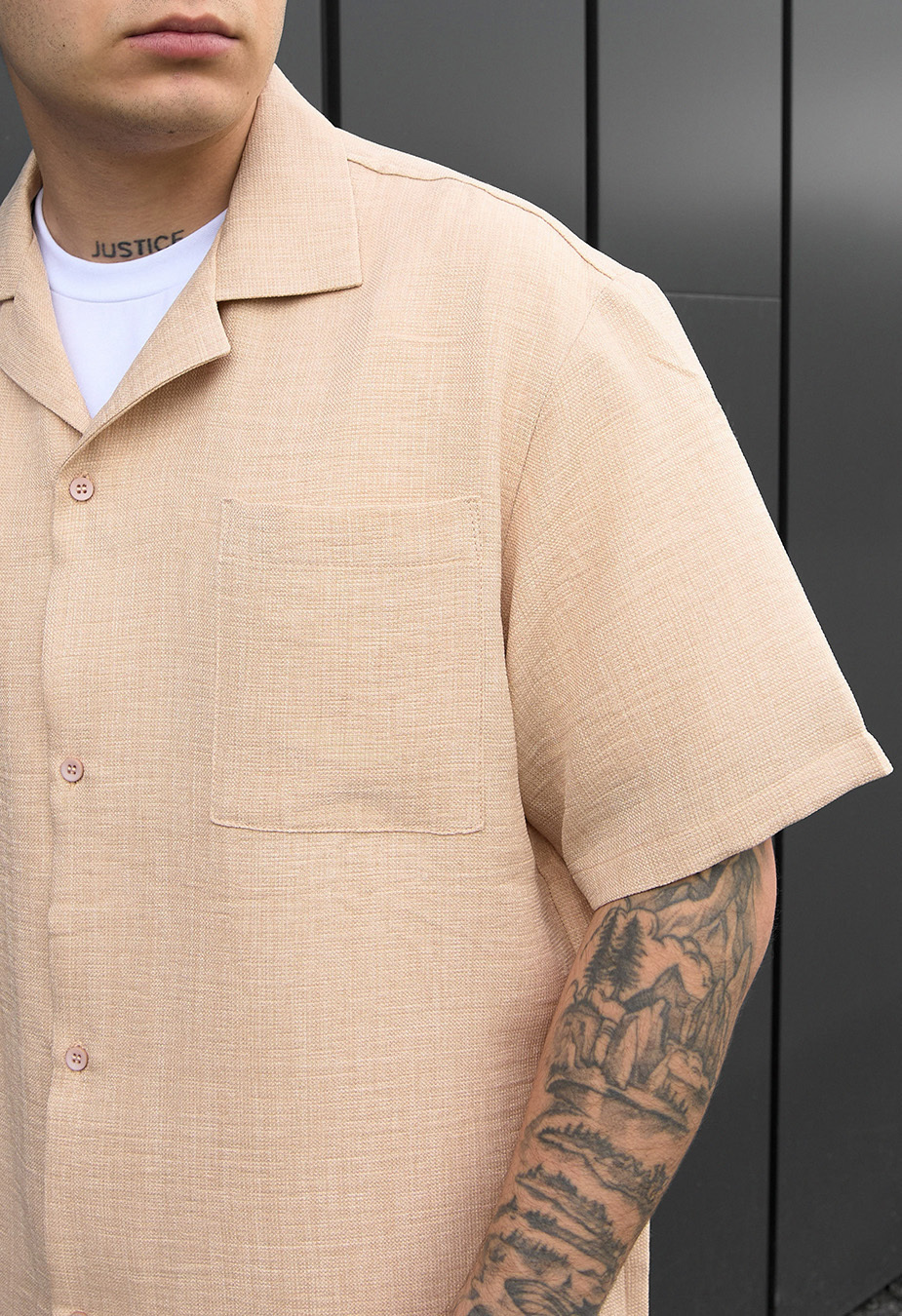 Cămașă Staff mai beige oversize