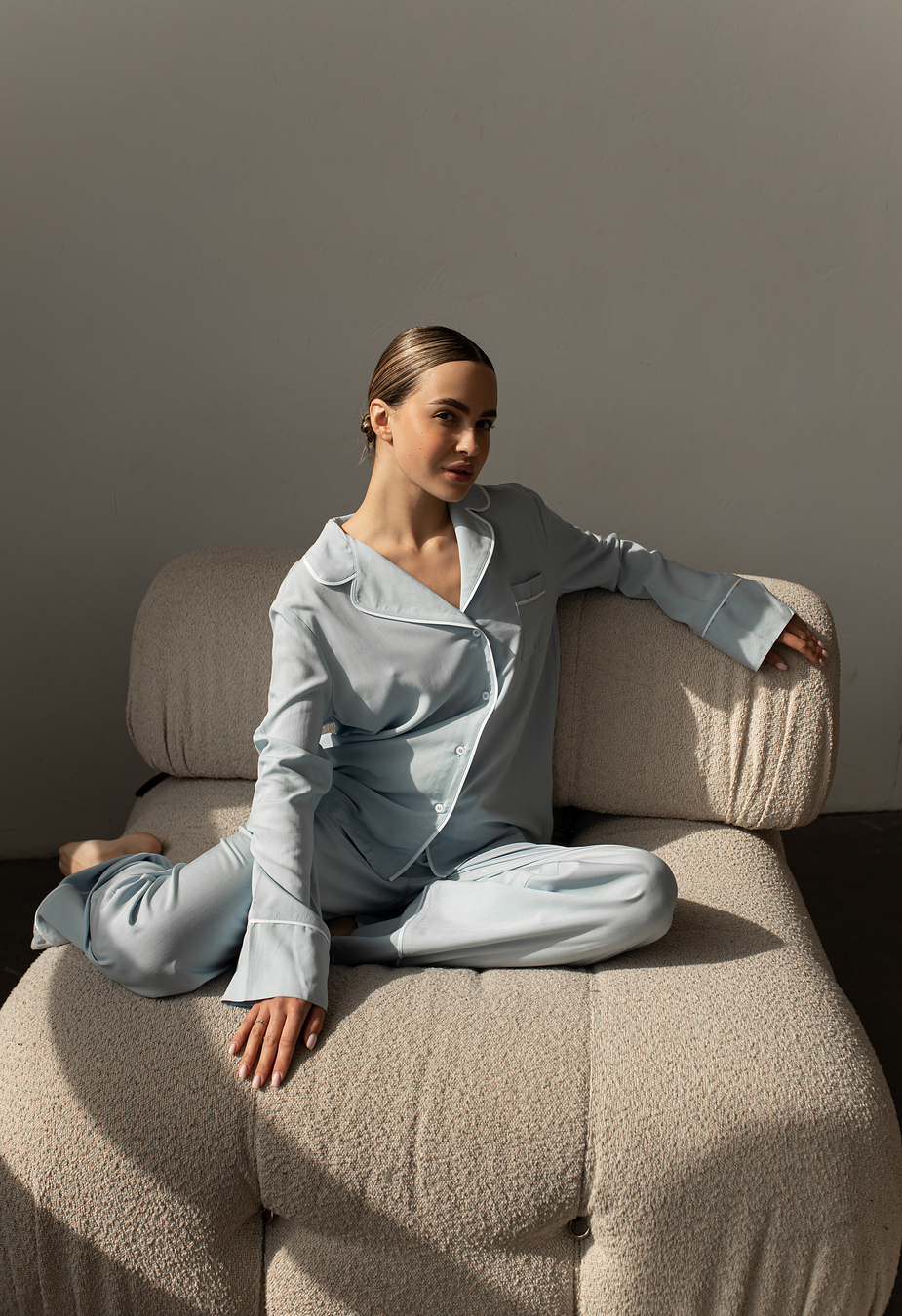 Pijamale de damă Staff vis light blue