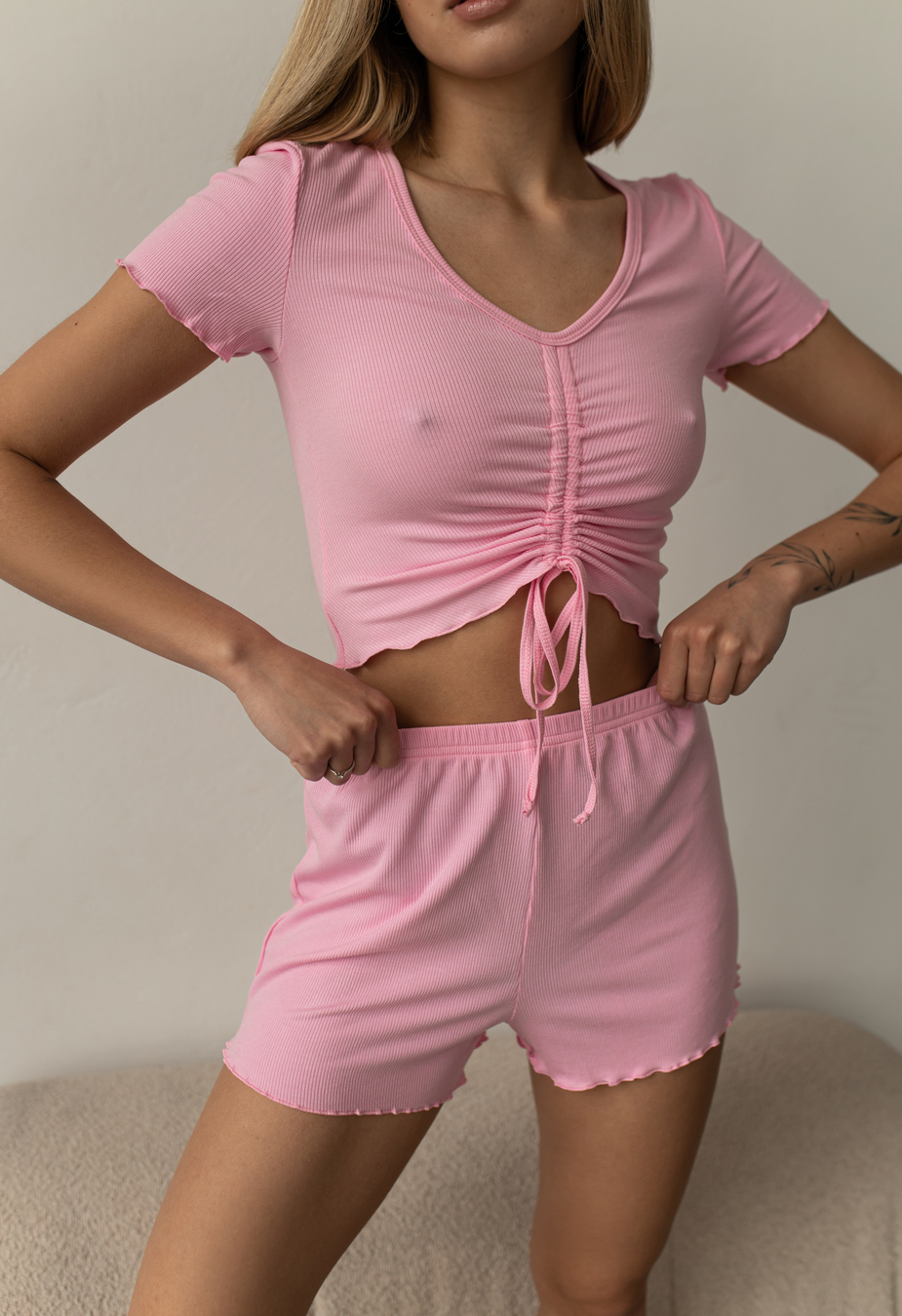 Pijamale de damă Staff ge pink