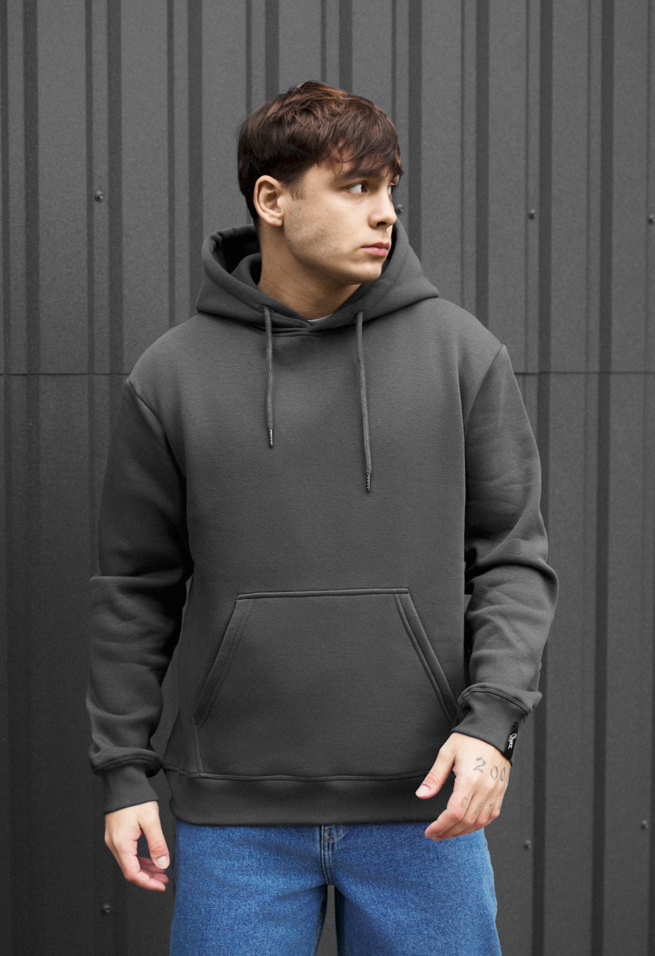 Hanorac Staff dark gray basic fleece