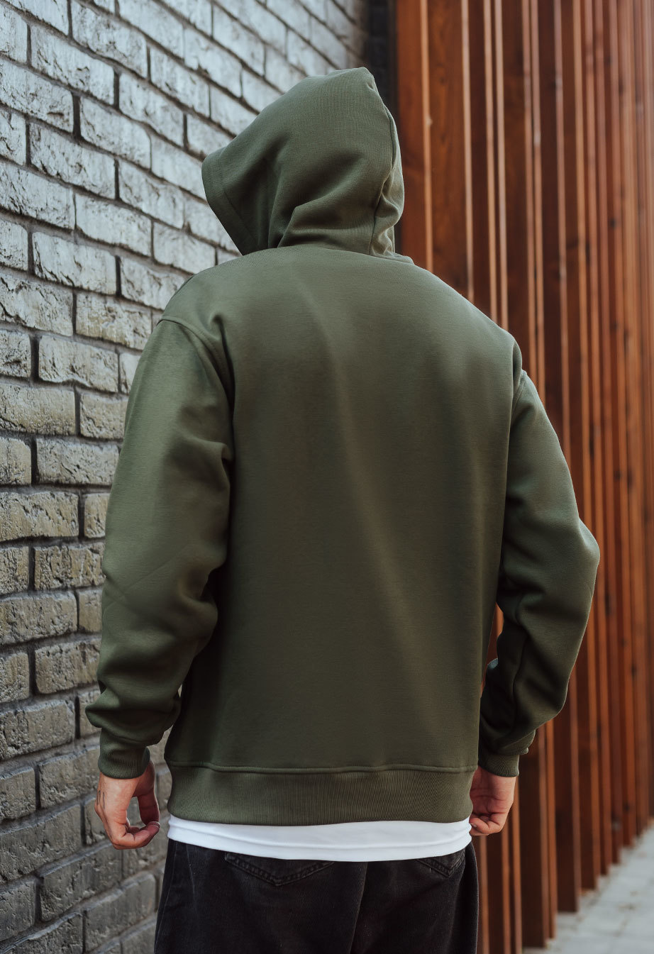 Hanorac Staff khaki basic oversize fleece