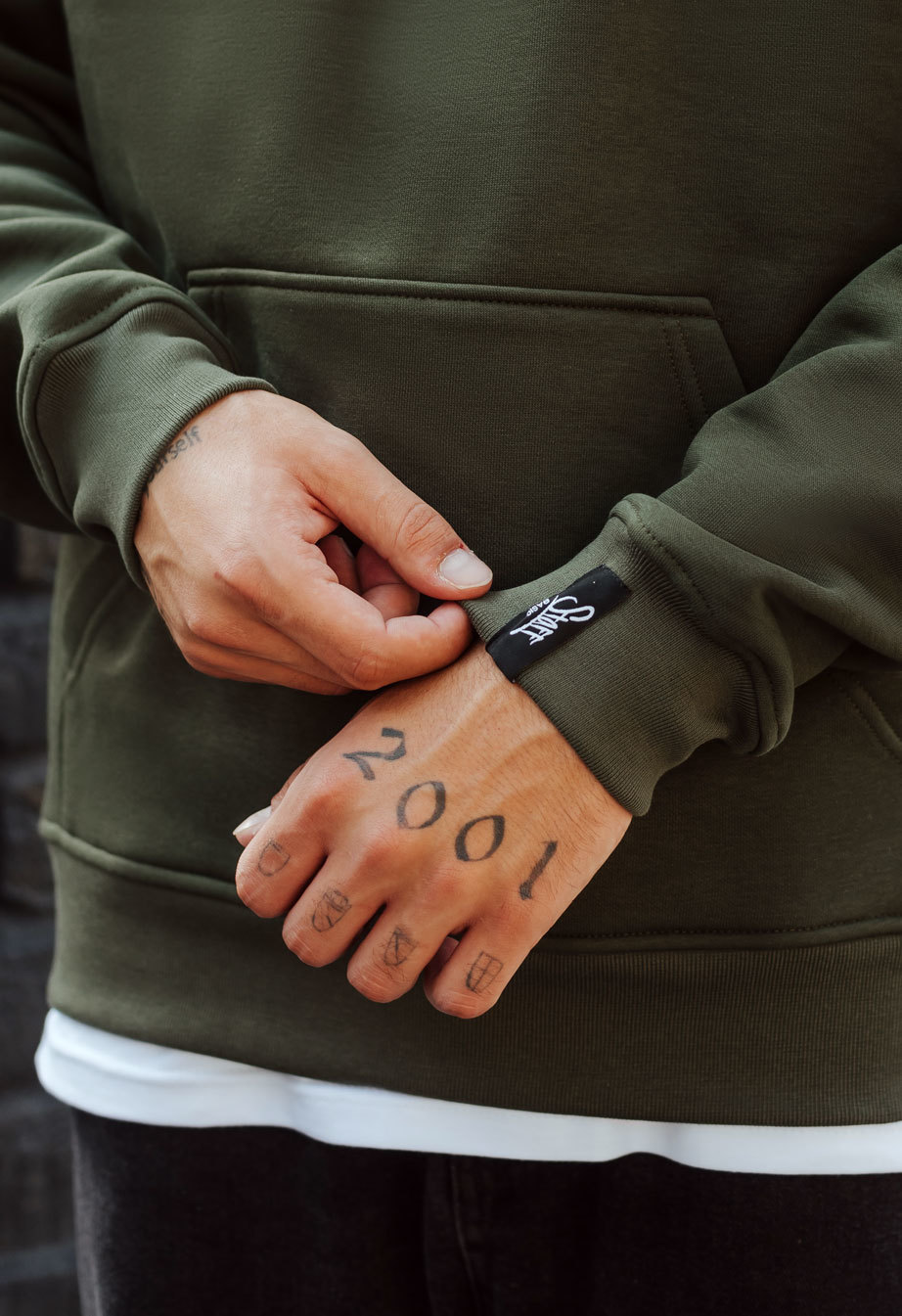 Hanorac Staff khaki basic oversize fleece