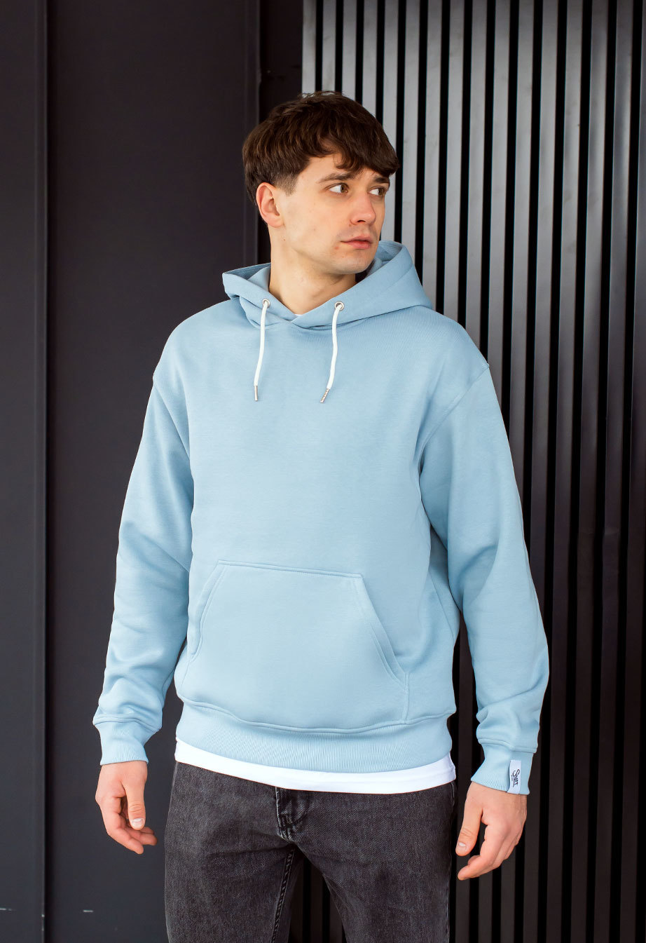 Hanorac Staff light blue basic oversize fleece