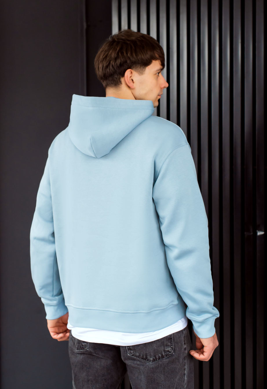 Hanorac Staff light blue basic oversize fleece