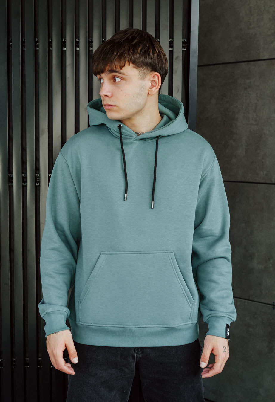 Hanorac Staff turquoise basic oversize fleece