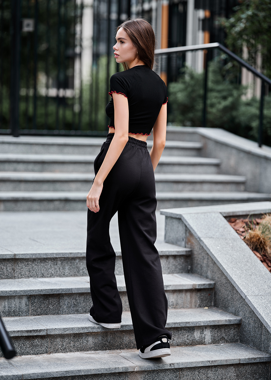 Top de damă Staff ma black & red