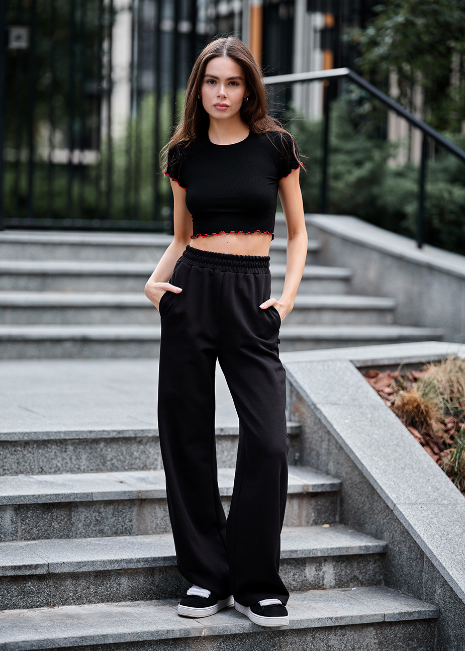 Top de damă Staff ma black & red