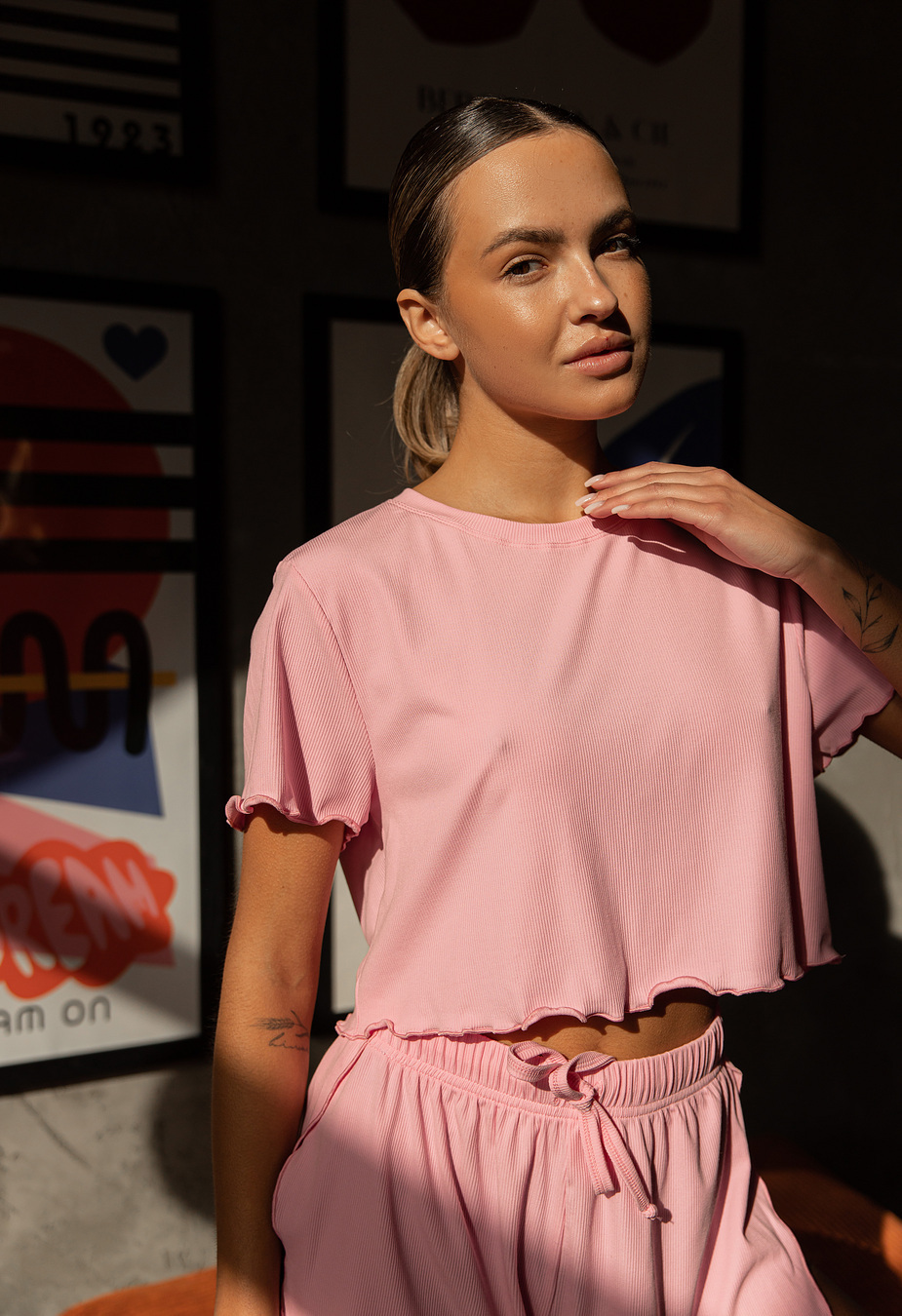 Pijamale de damă Staff ema pink