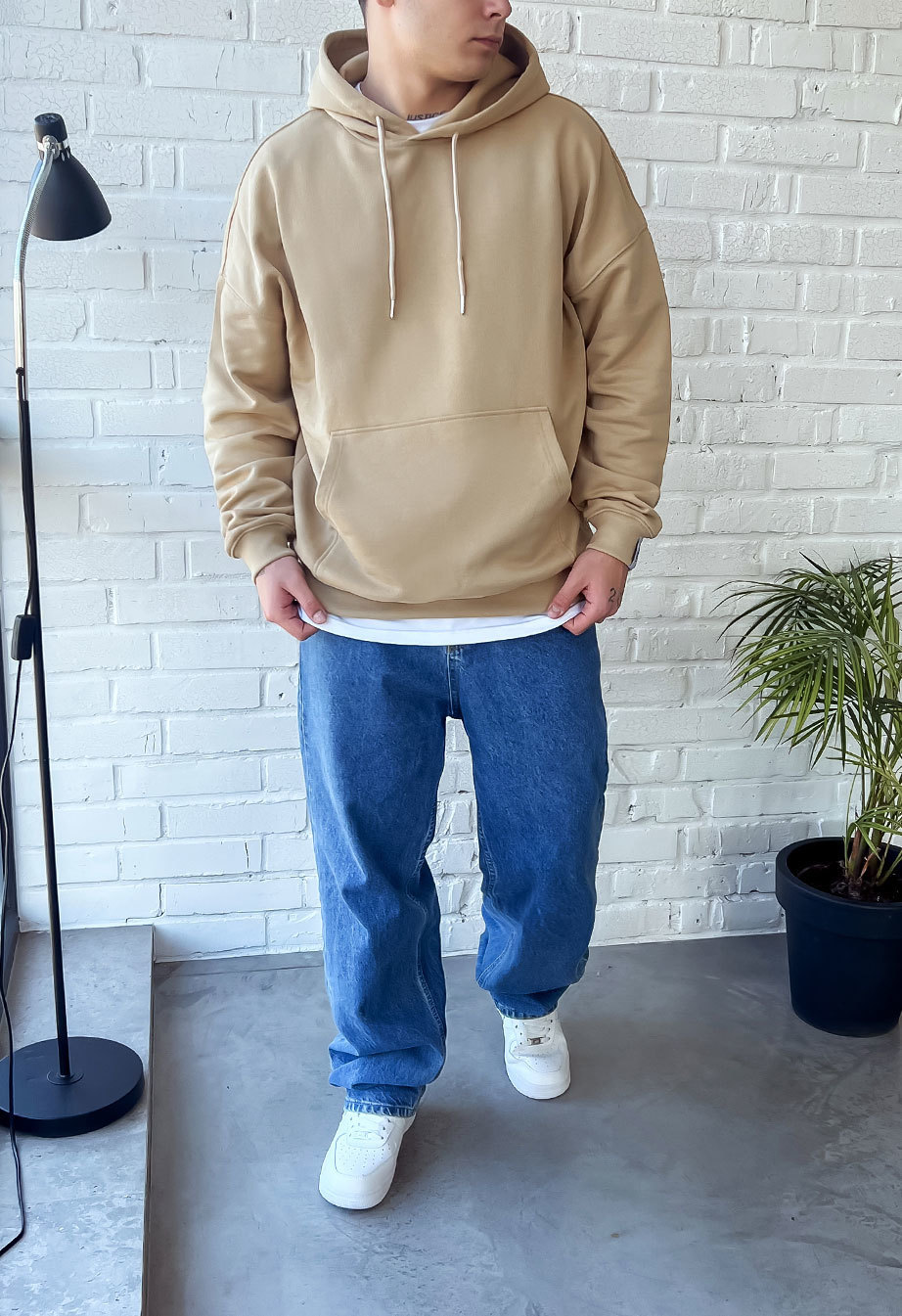 Hanorac Staff basic beige oversize