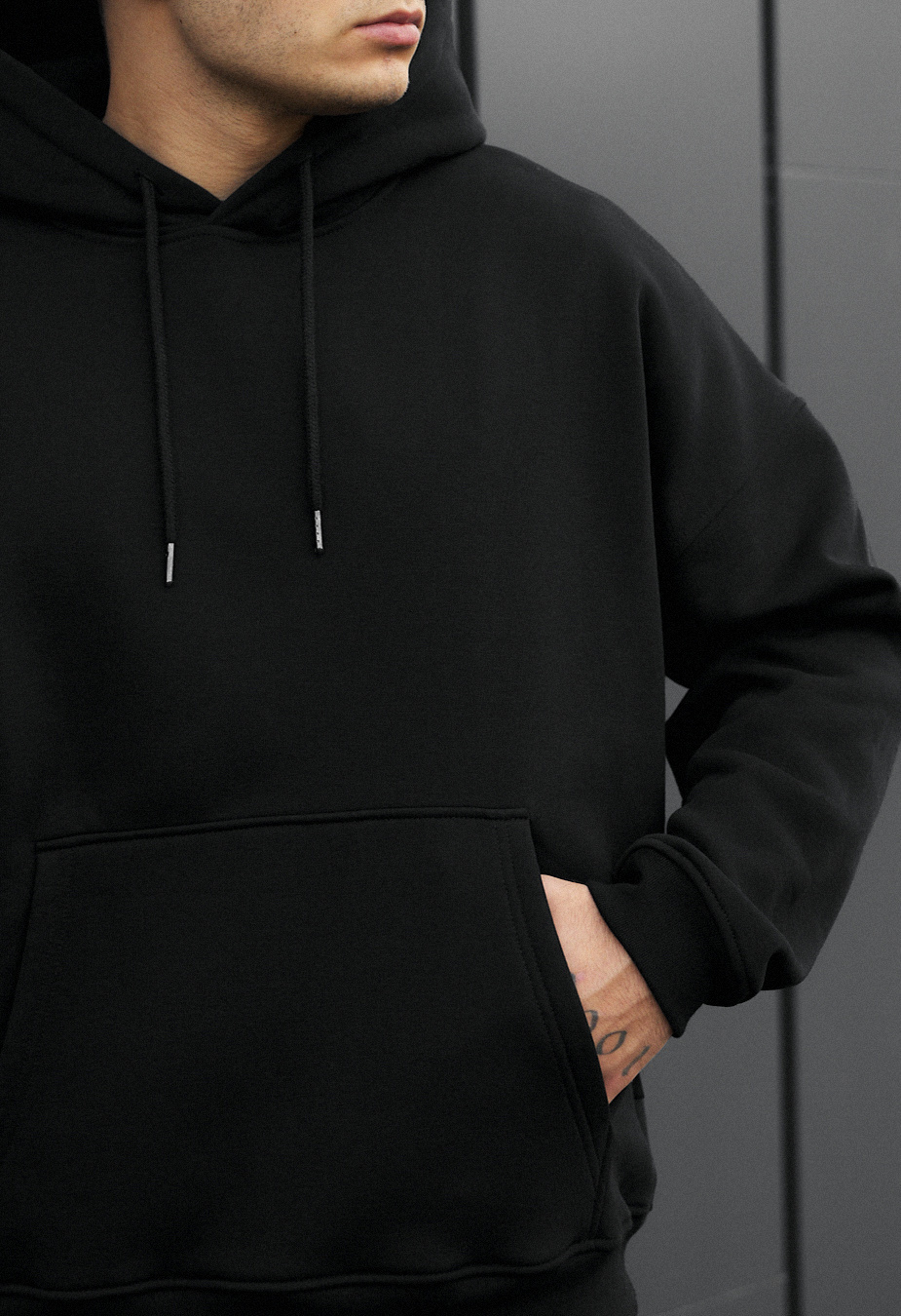 Hanorac Staff black oversize fleece