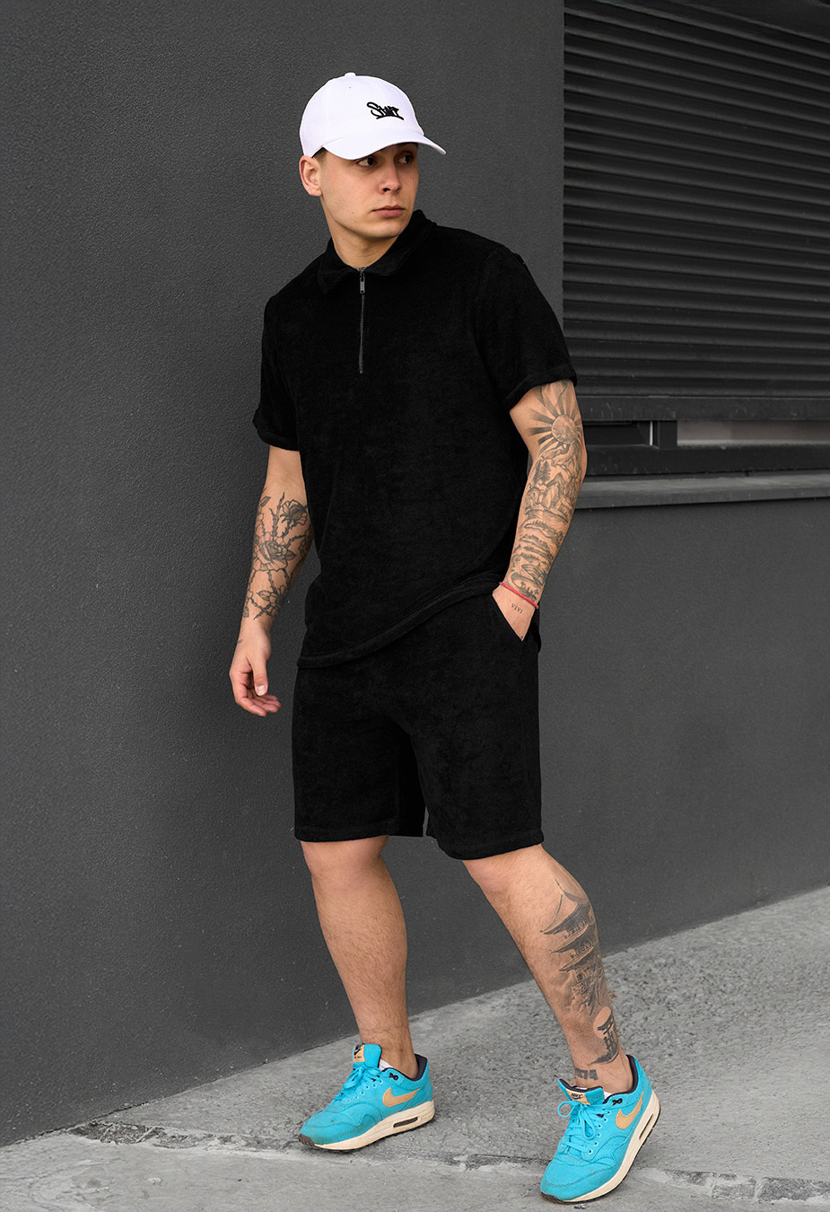 Set de vară tricou + pantaloni scurți Staff ch black
