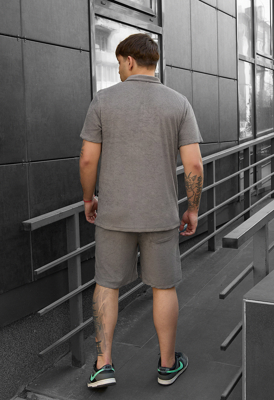 Set de vară tricou + pantaloni scurți Staff ch gray