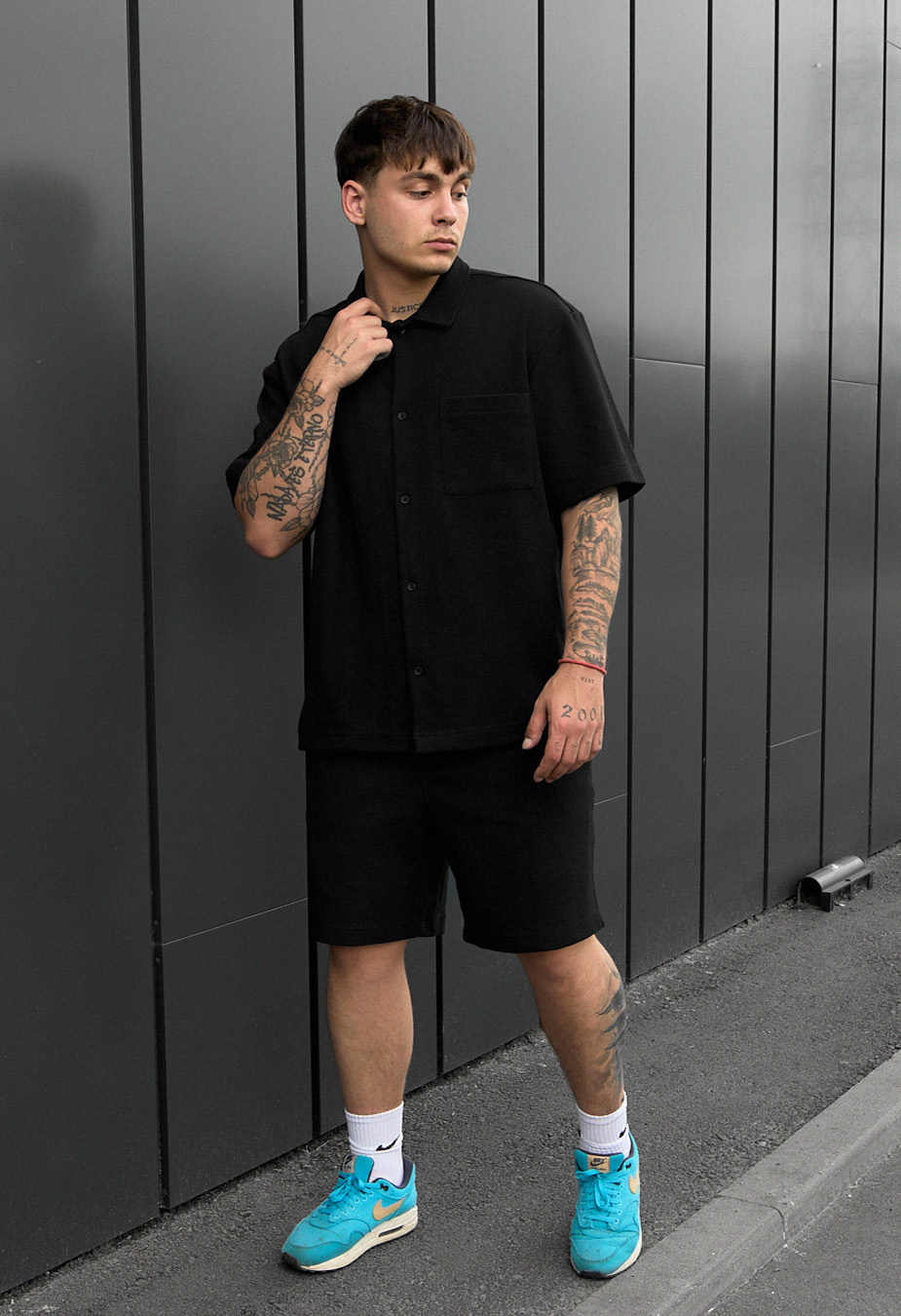 Set cămașă de vară + pantaloni scurți Staff en black