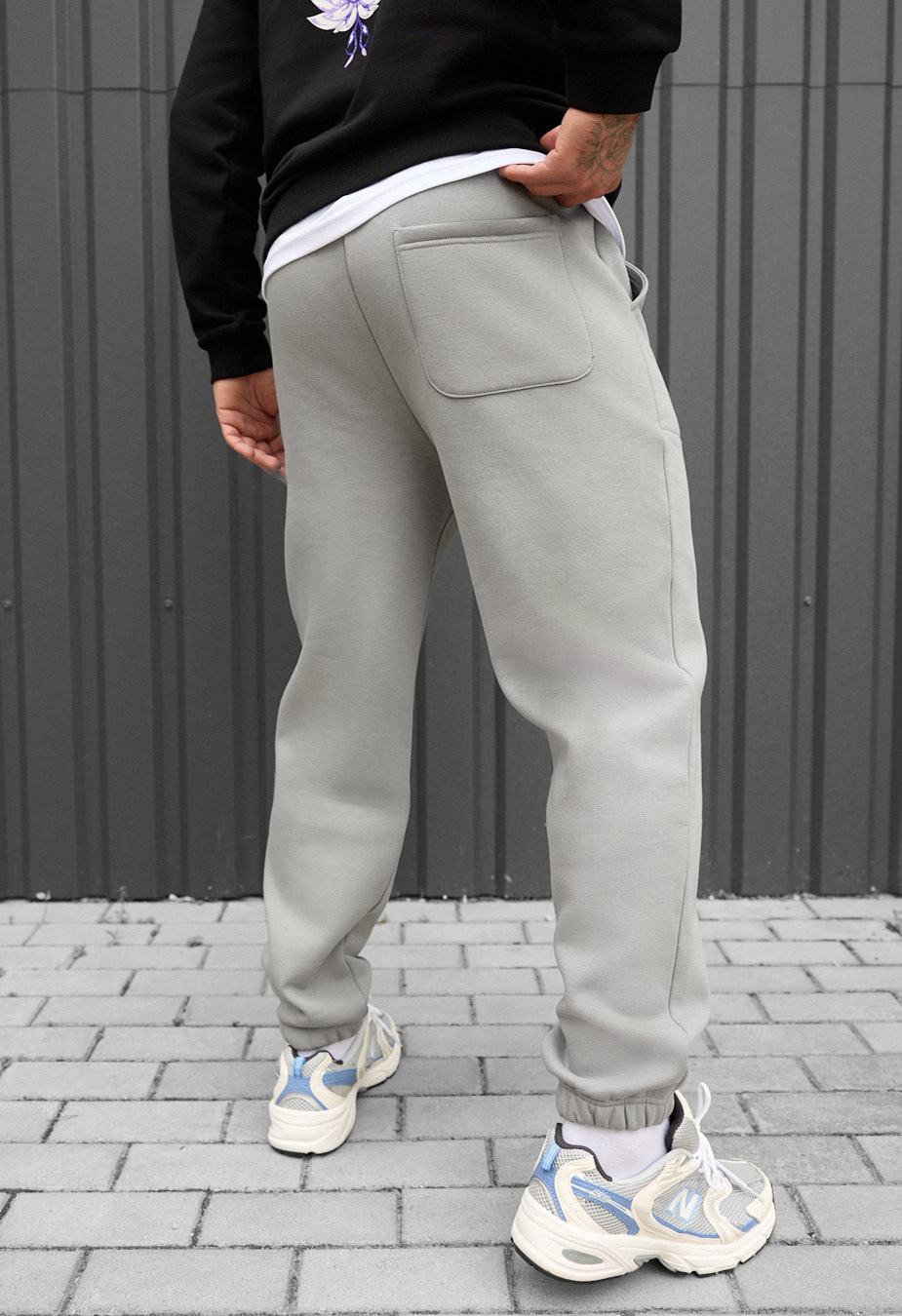 Pantaloni de trening Staff light gray fleece