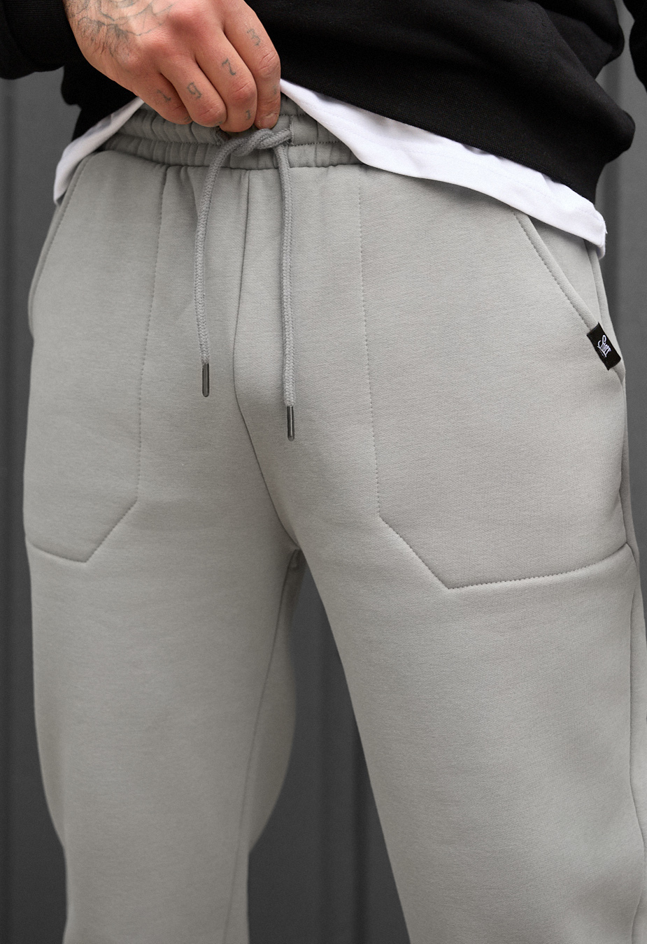 Pantaloni de trening Staff light gray fleece