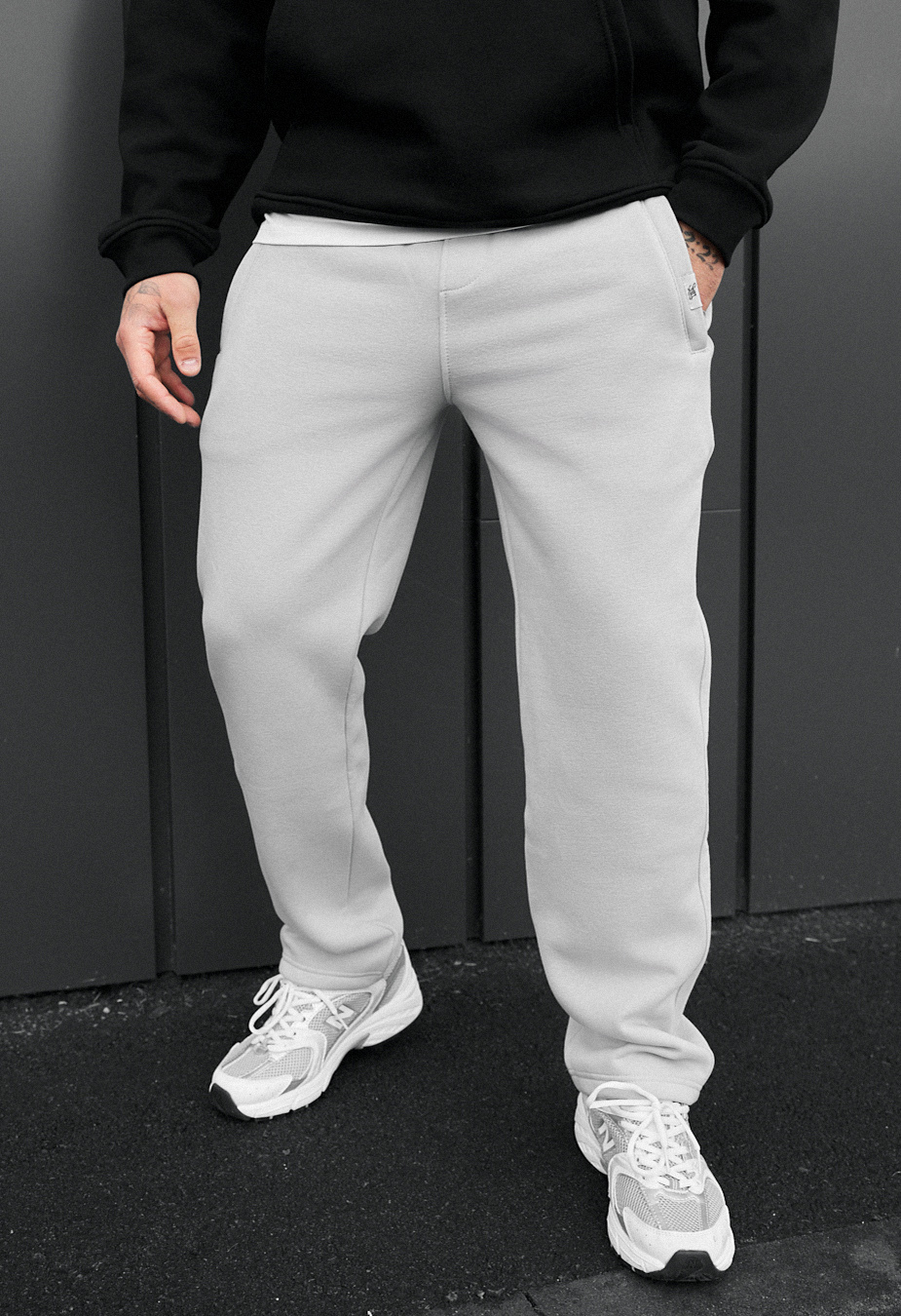 Pantaloni de trening Staff lak light gray fleece