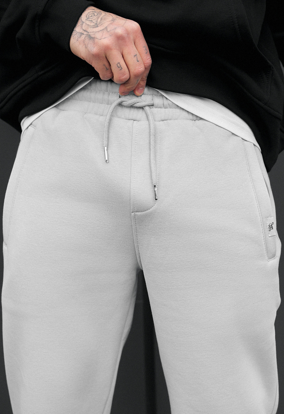 Pantaloni de trening Staff lak light gray fleece