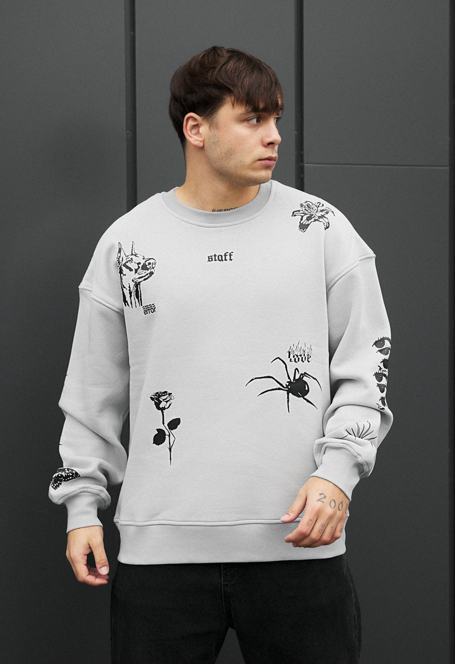 Bluză de trening Staff dog & spider oversize fleece