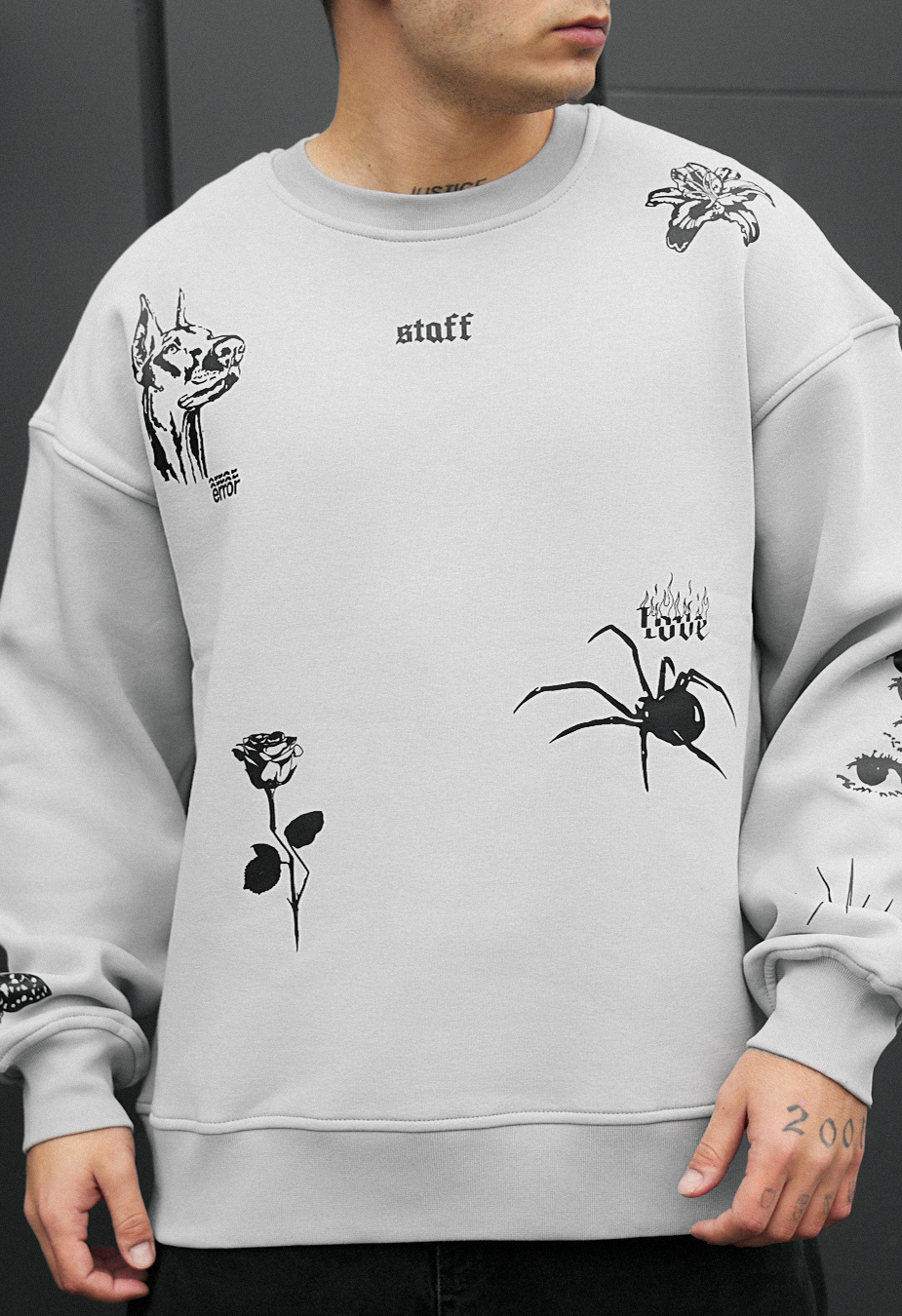 Bluză de trening Staff dog & spider oversize fleece