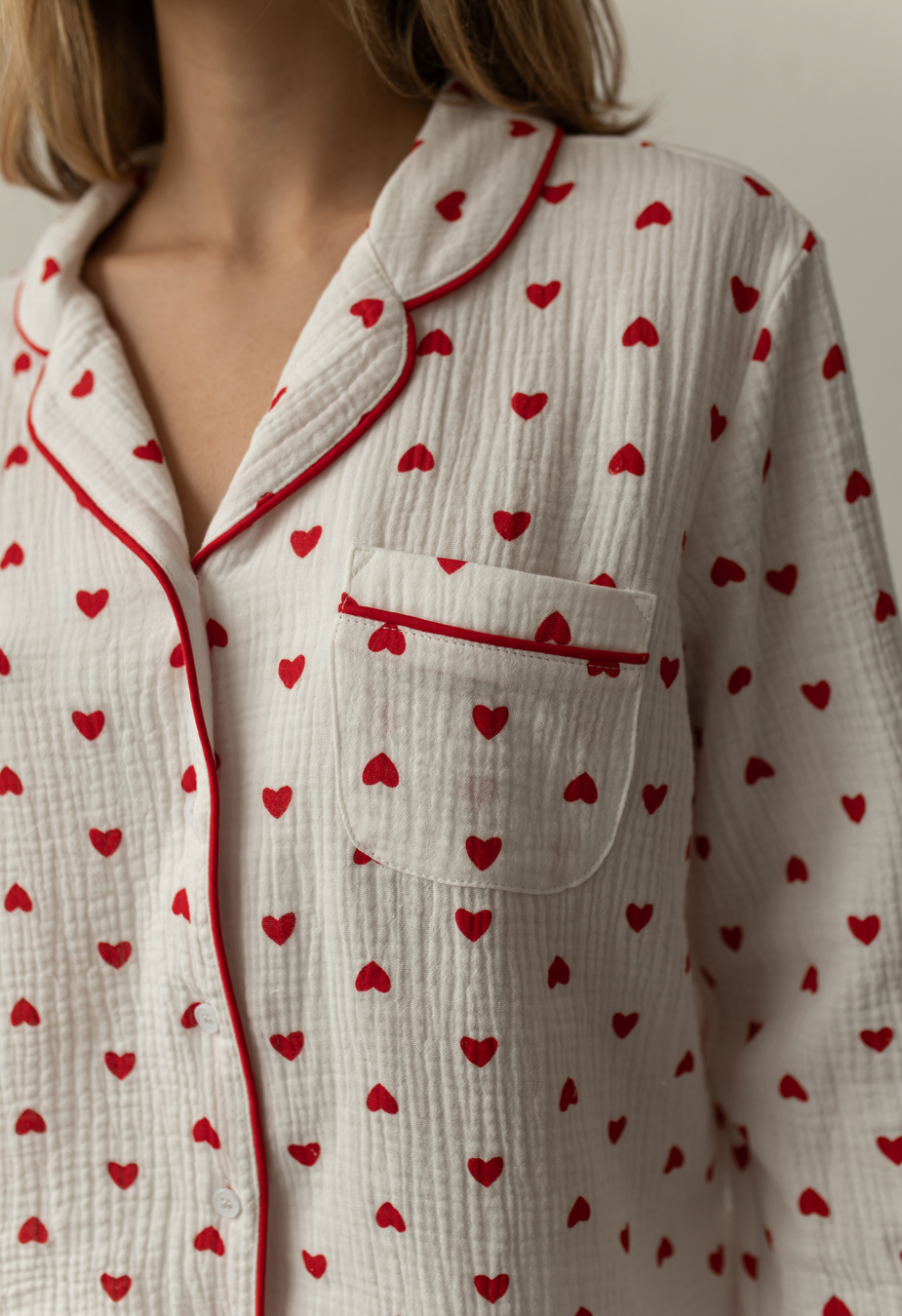 Pijamale de damă Staff am hearts red
