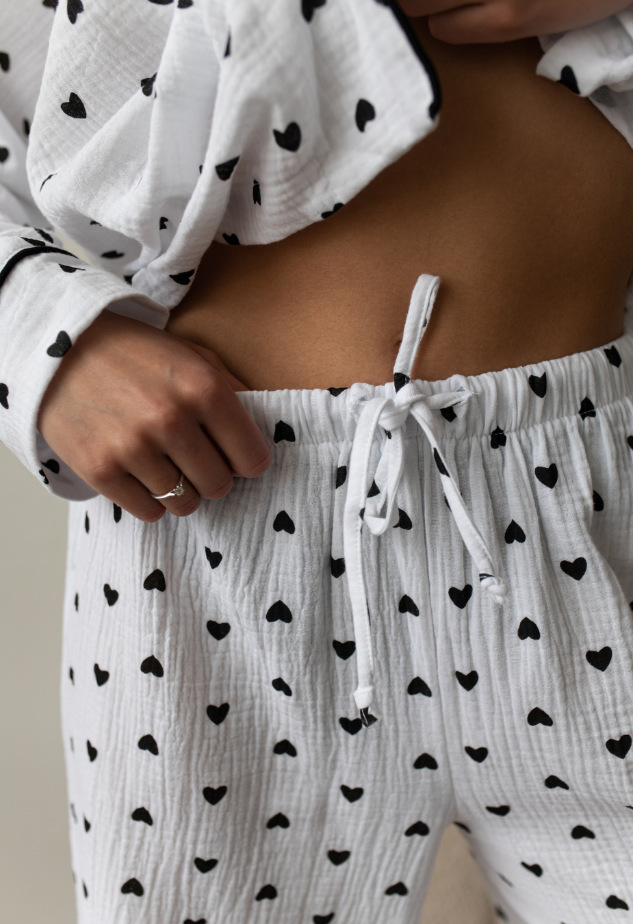 Pijamale de damă Staff am hearts black