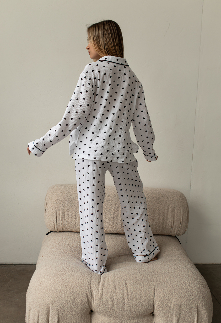 Pijamale de damă Staff am hearts black