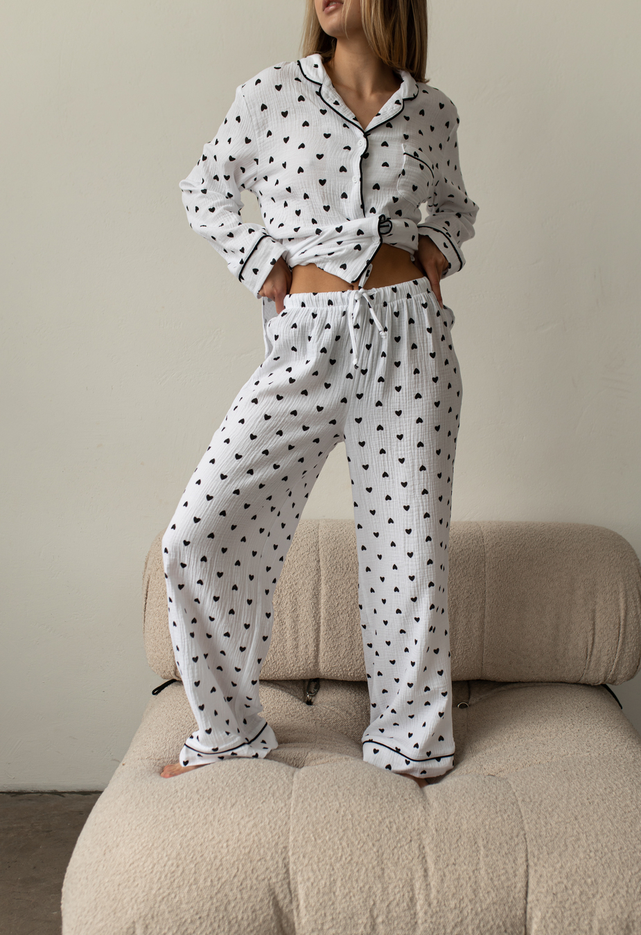 Pijamale de damă Staff am hearts black