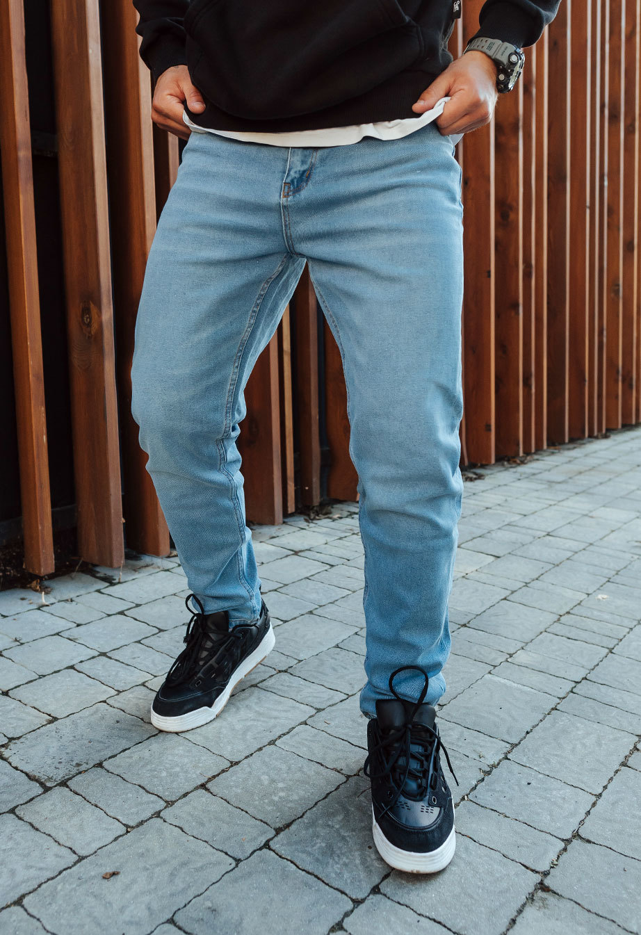 Blugi Staff light blue slim