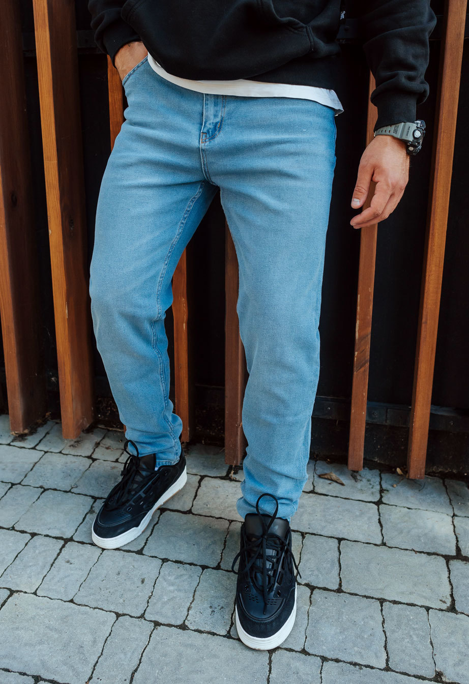 Blugi Staff light blue slim