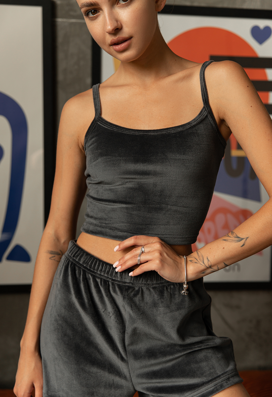 Pijamale de damă Staff mi dark gray