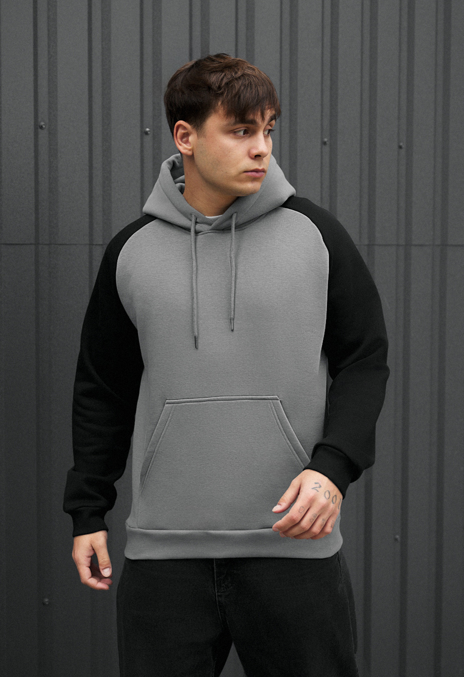 Hanorac Staff gray & black oversize fleece