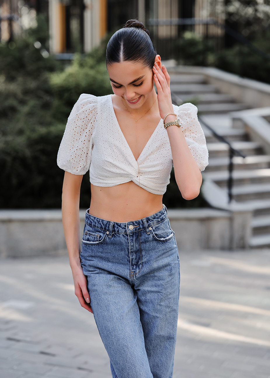 Top damă Staff be white