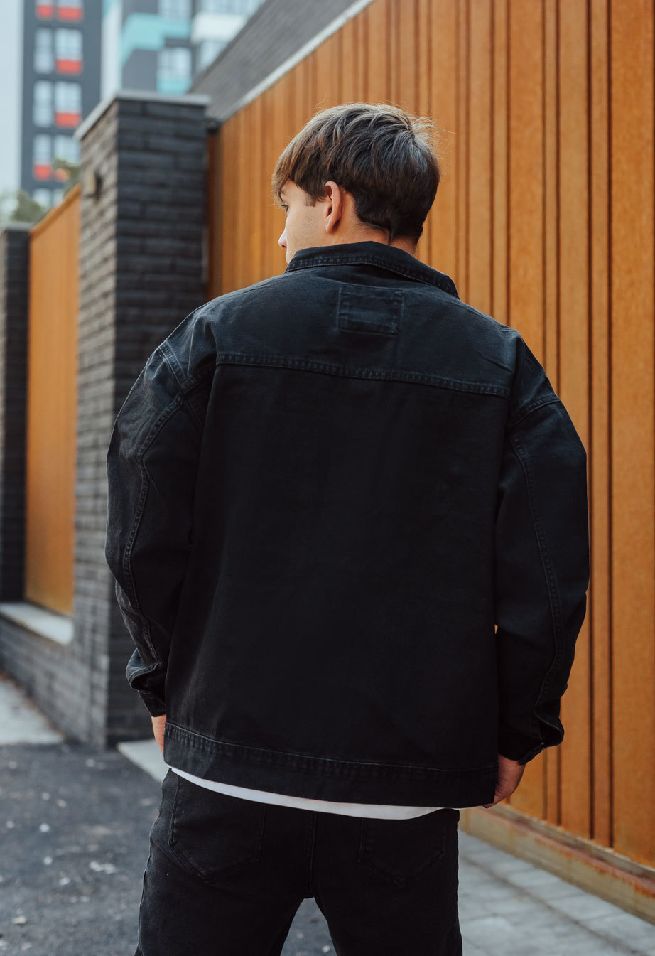 Jachetă din denim Staff 02 black oversize