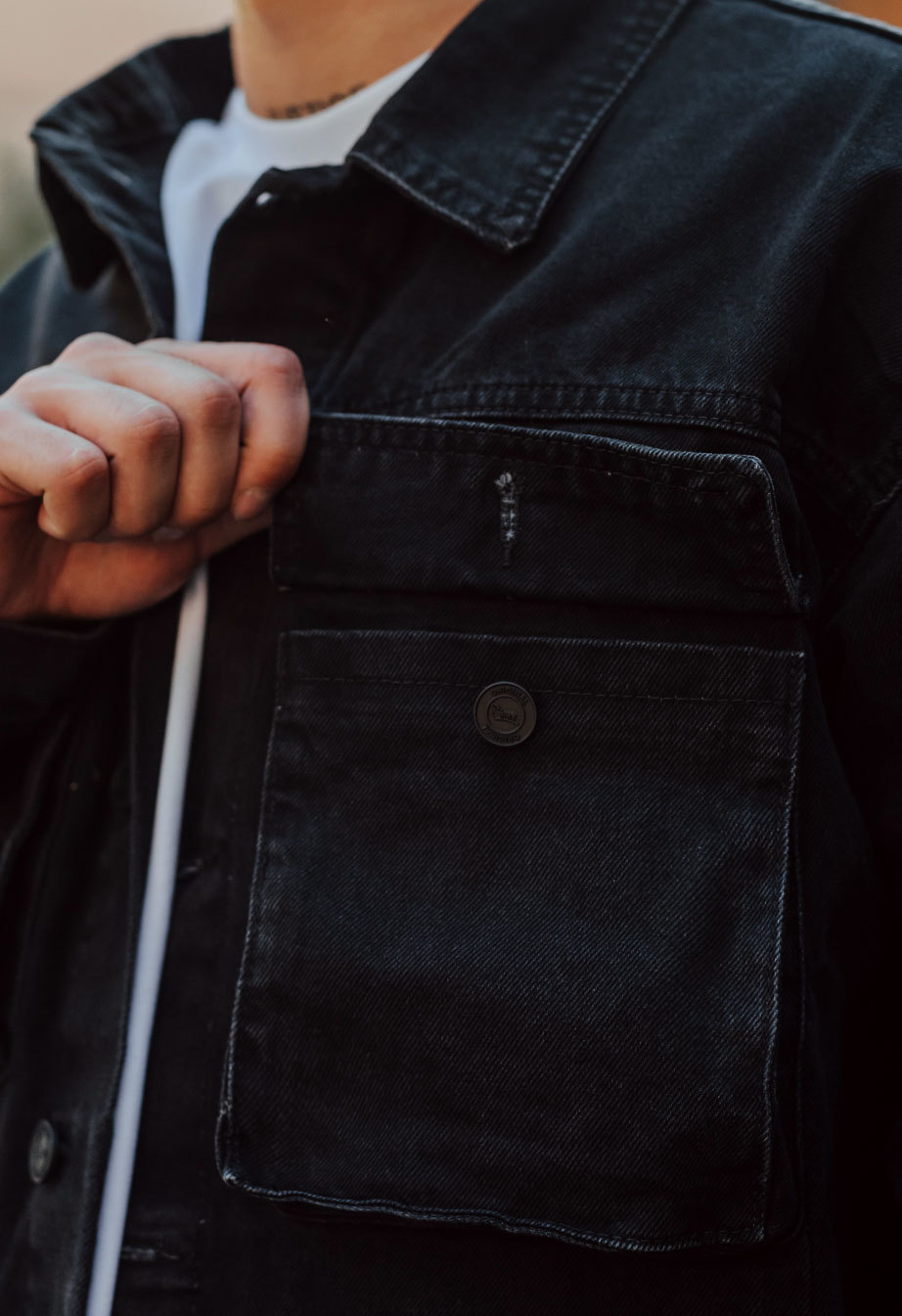 Jachetă din denim Staff 02 black oversize