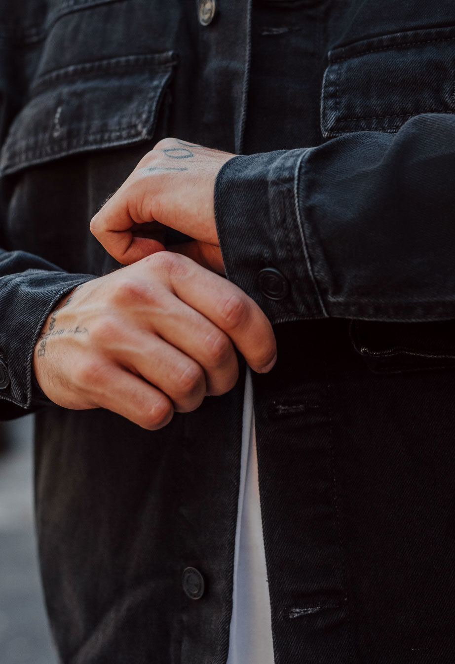 Jachetă din denim Staff 02 black oversize