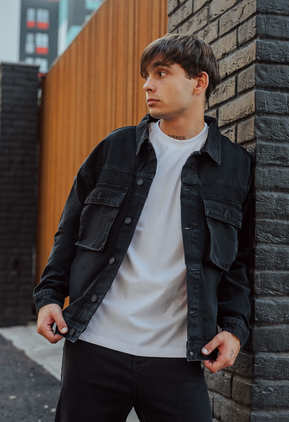 Jachetă din denim Staff 02 black oversize