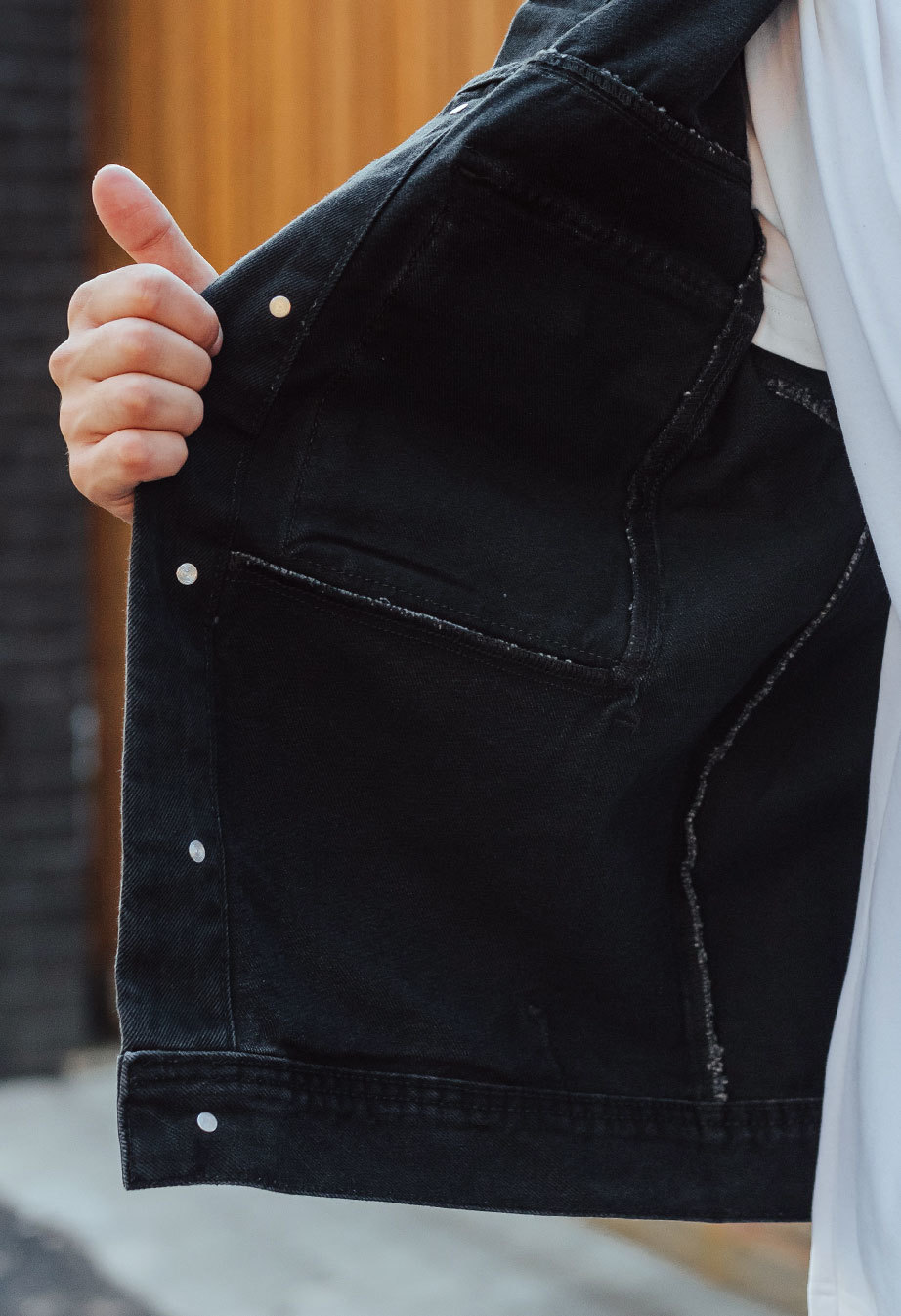 Jachetă din denim Staff 02 black oversize