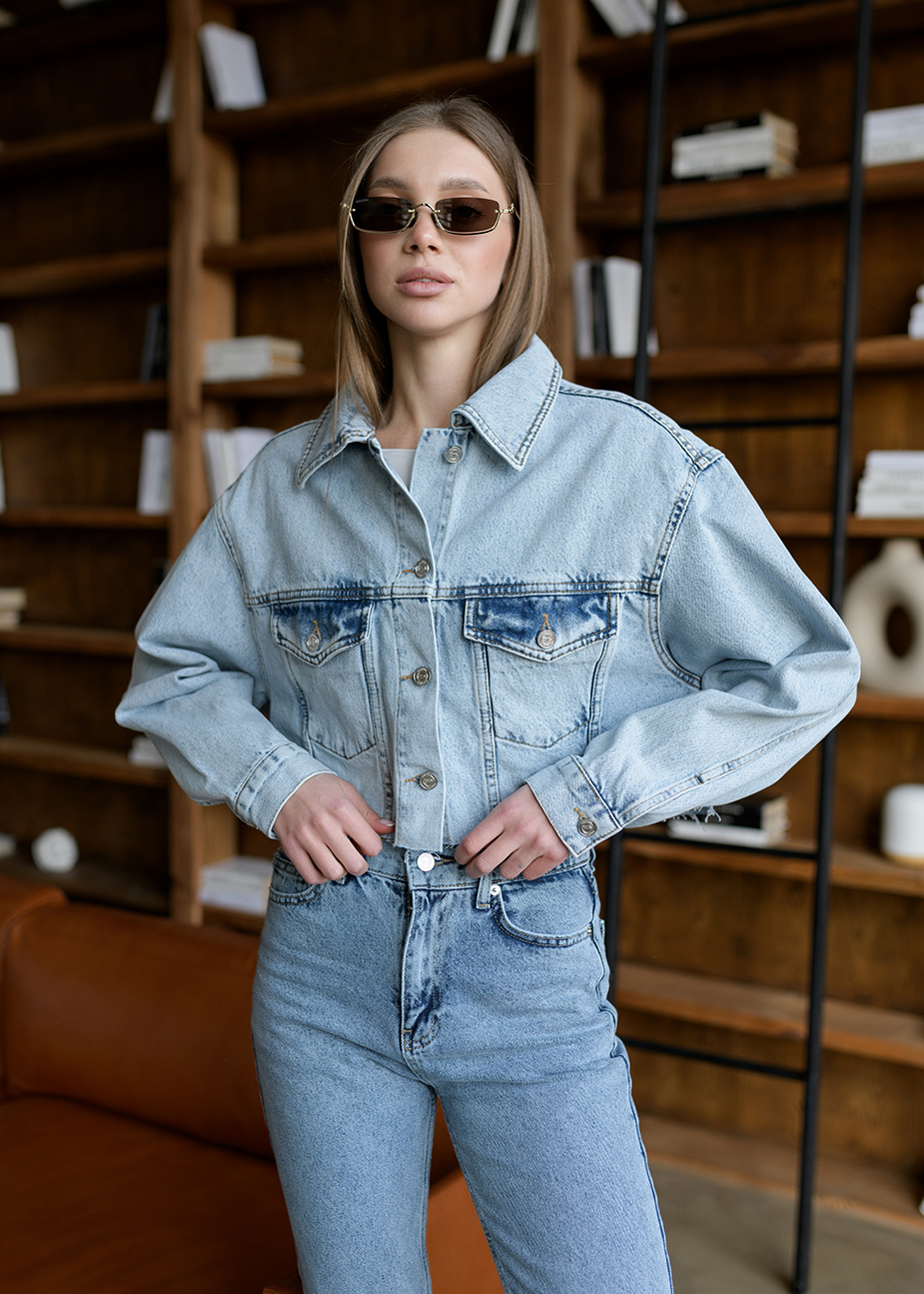 Jachetă denim de damă Staff light blue