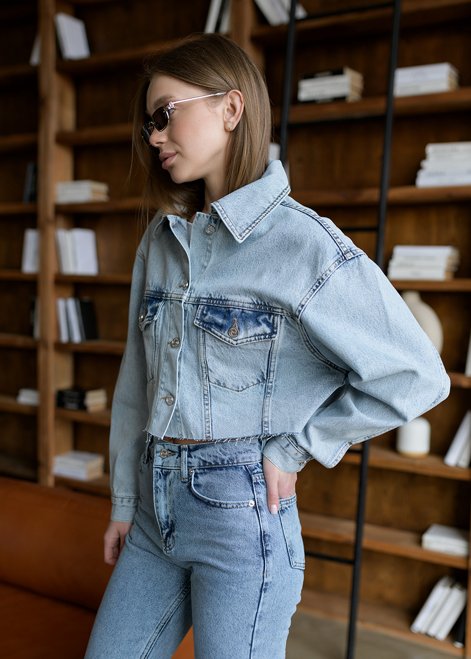 Jachetă denim de damă Staff light blue