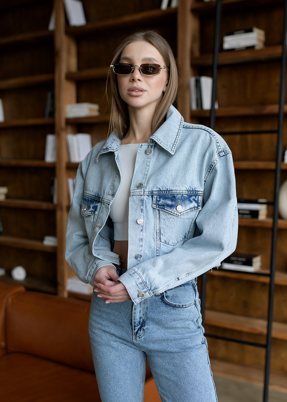 Jachetă denim de damă Staff light blue