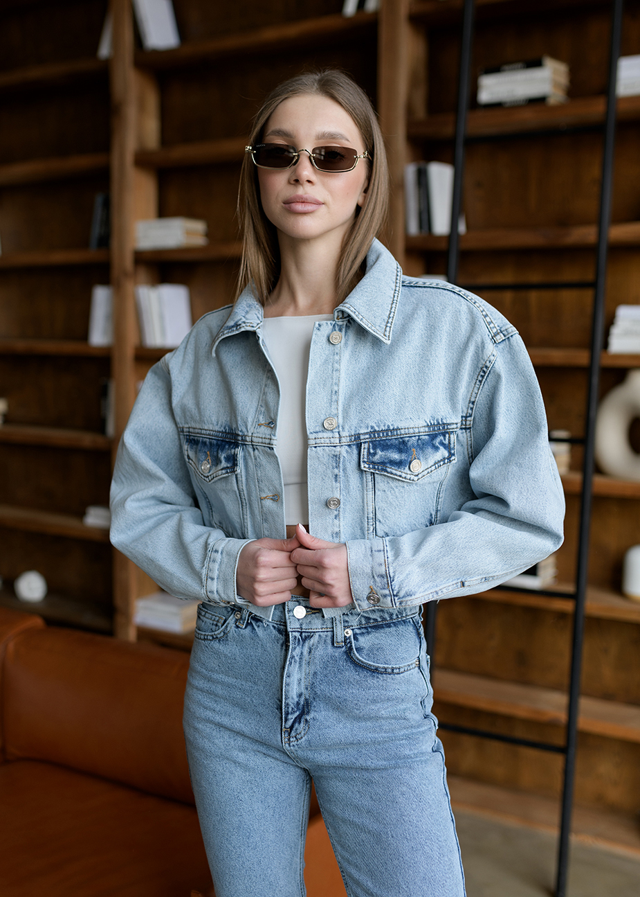 Jachetă denim de damă Staff light blue
